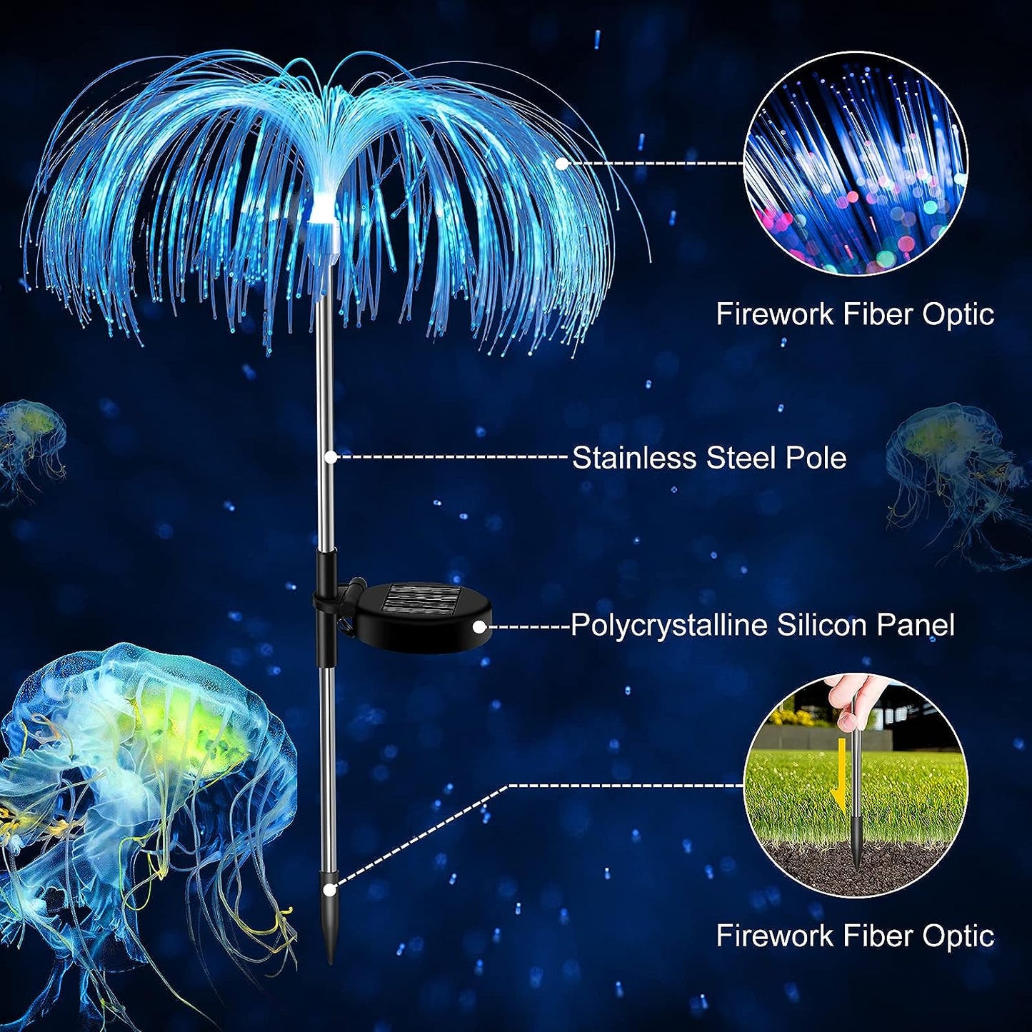 FOUNTAIN SOLAR LAWN LAMP (2 PCS SET) garden light
