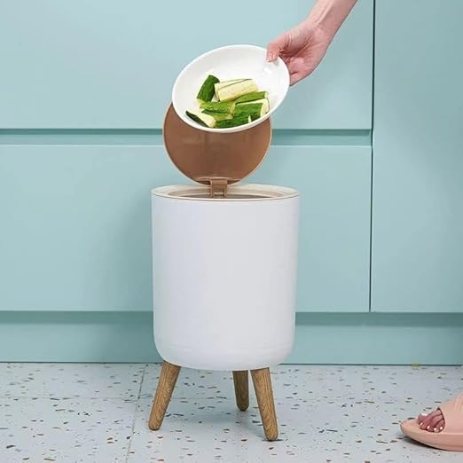Homeguru Pedal Dustbin with Large Capacity Bathroom, Bedroom, and Living Room (Round)