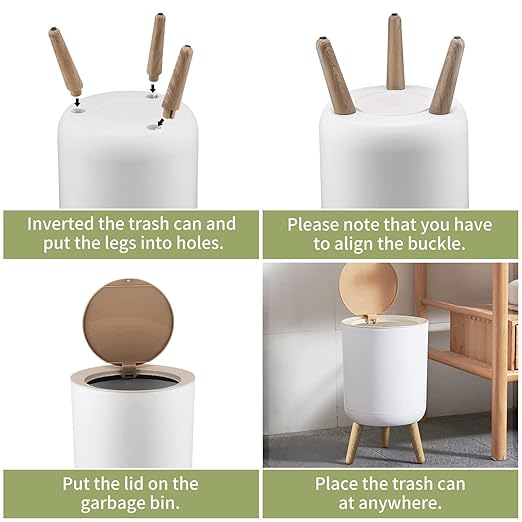 Homeguru Pedal Dustbin with Large Capacity Bathroom, Bedroom, and Living Room (Round)
