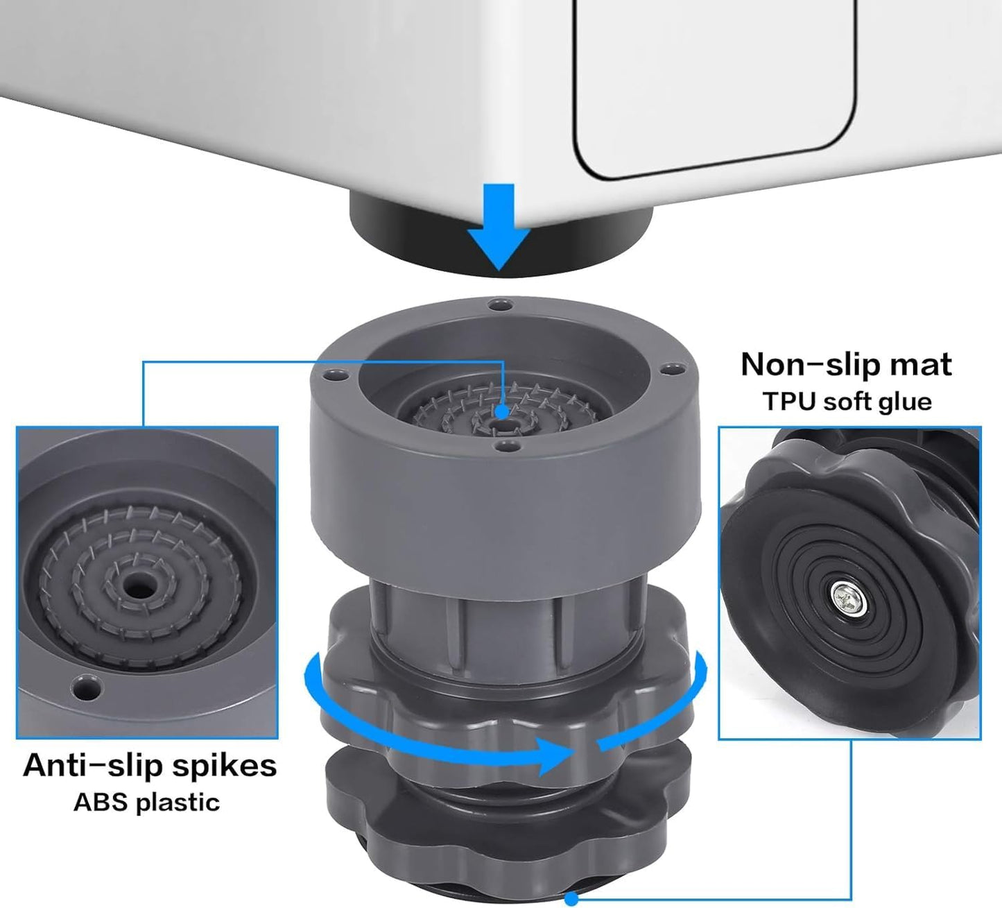 Homeguru Washing Machine Pad Rotating (PACK OF 4)