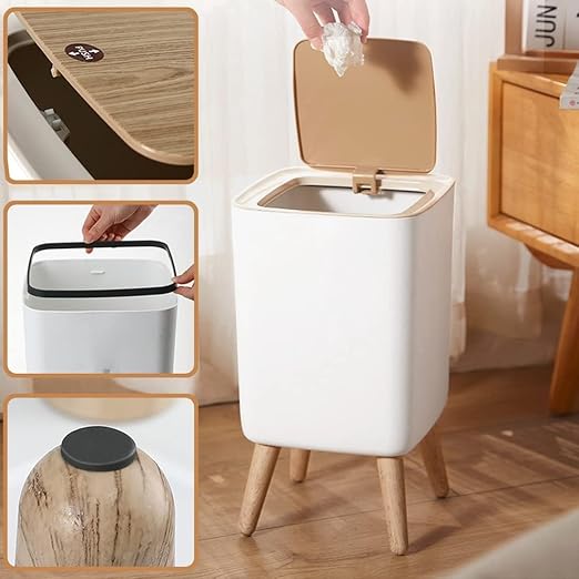 Homeguru Pedal Dustbin with Large Capacity Bathroom, Bedroom, and Living Room (Square)