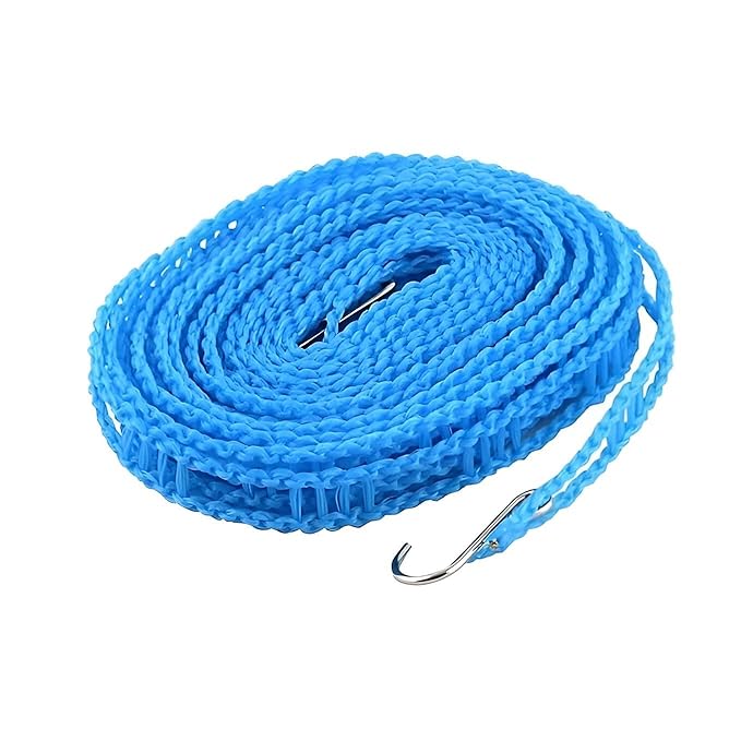 Homeguru Cloth Line Windproof Anti-Slip Clothes Drying Nylon Rope with Hooks