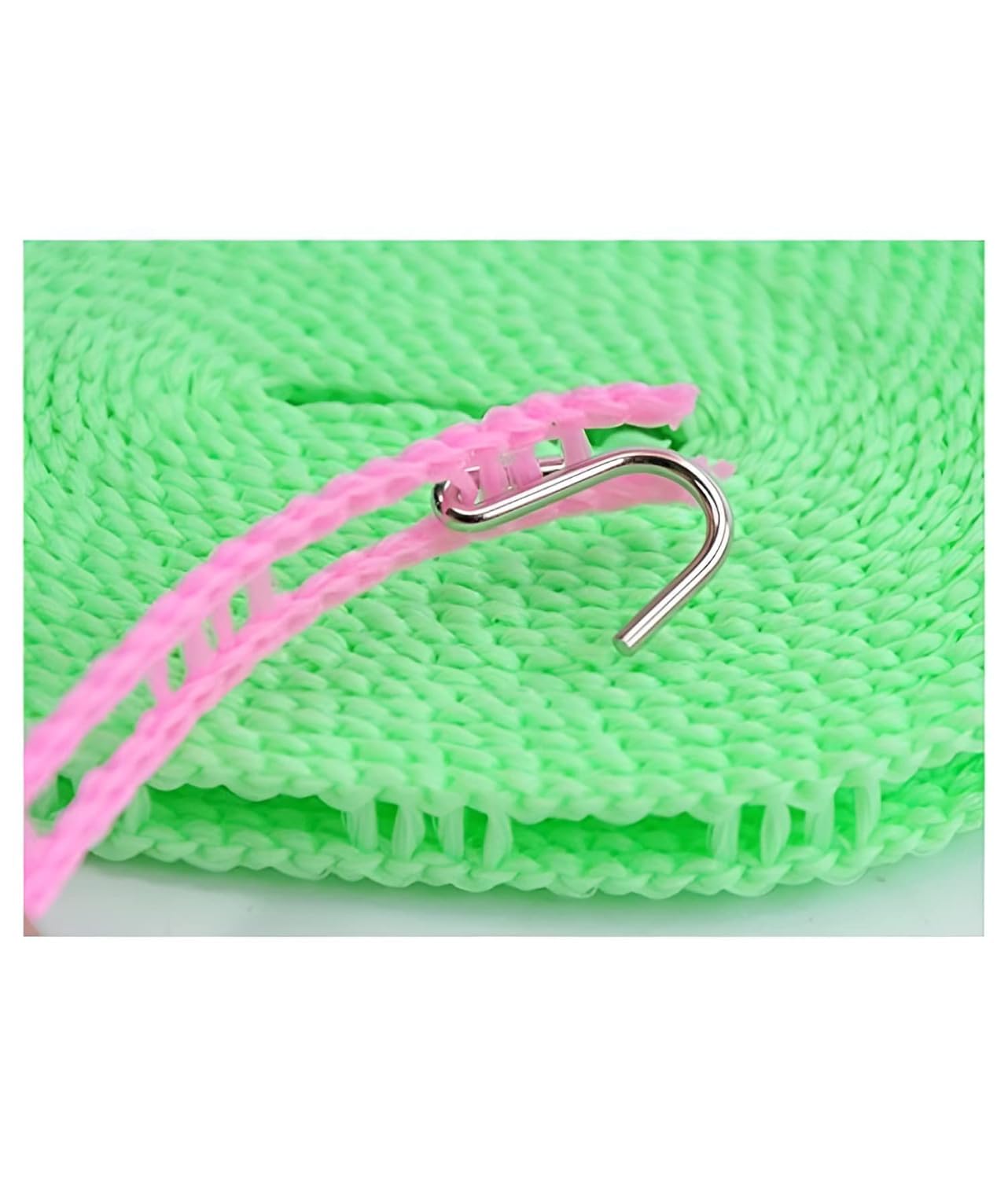 Homeguru Cloth Line Windproof Anti-Slip Clothes Drying Nylon Rope with Hooks