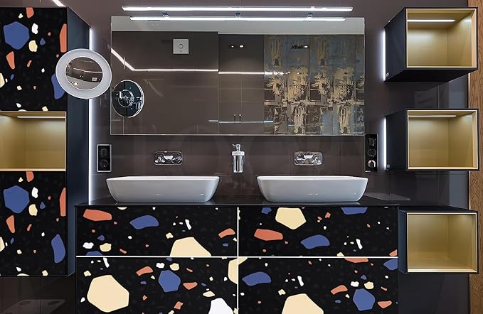 Black Dot Marble Wallpaper Foil Sticker
