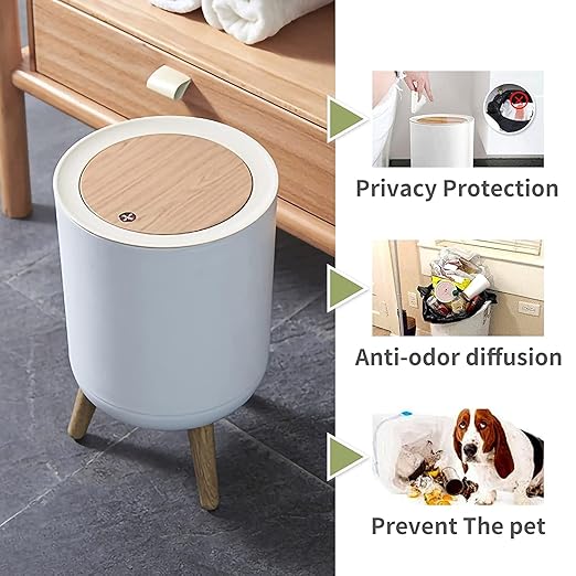 Homeguru Pedal Dustbin with Large Capacity Bathroom, Bedroom, and Living Room (Round)