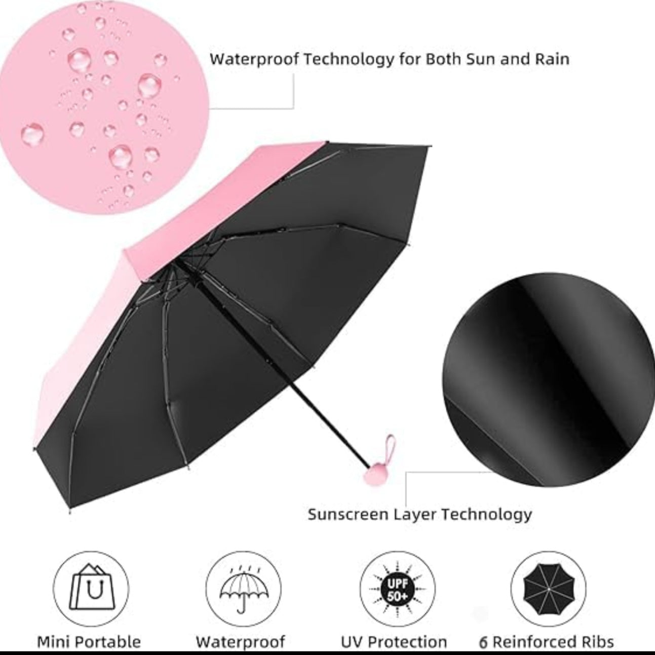 HomeGuru™ Premium Capsule Umbrella – Compact, Stylish & UV Protected (UPF 50+)