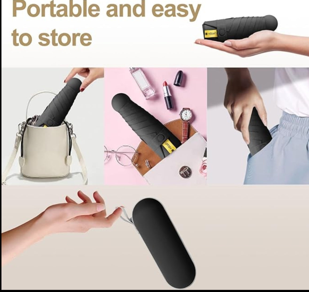 HomeGuru™ Premium Capsule Umbrella – Compact, Stylish & UV Protected (UPF 50+)