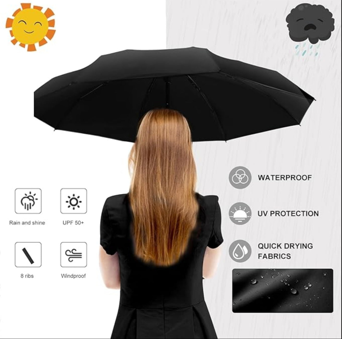 HomeGuru™ Premium Capsule Umbrella – Compact, Stylish & UV Protected (UPF 50+)