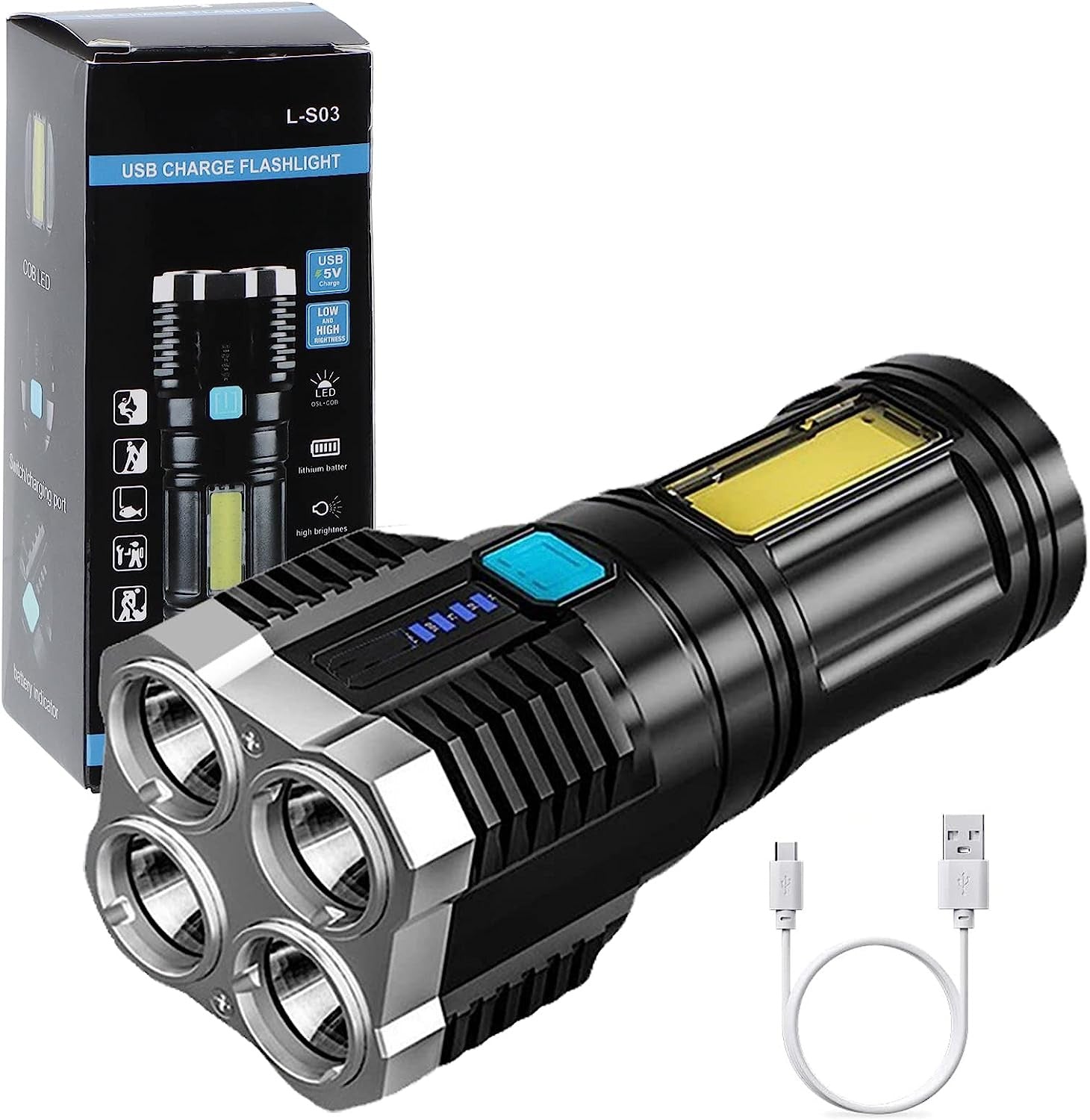 4 Core Super Bright Flashlight