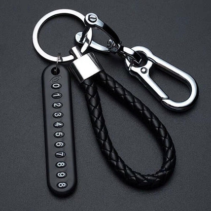 Anti-Lost Car Keychains With Phone Number Tag Metal Keychain