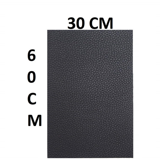 Leather Repair Patch, 24x12 inch /60x30cm Self Adhesive Perforated Leather Patch for Furniture Couch Car Seat Sofa Office Chair Refinisher Tape Patches (Black)