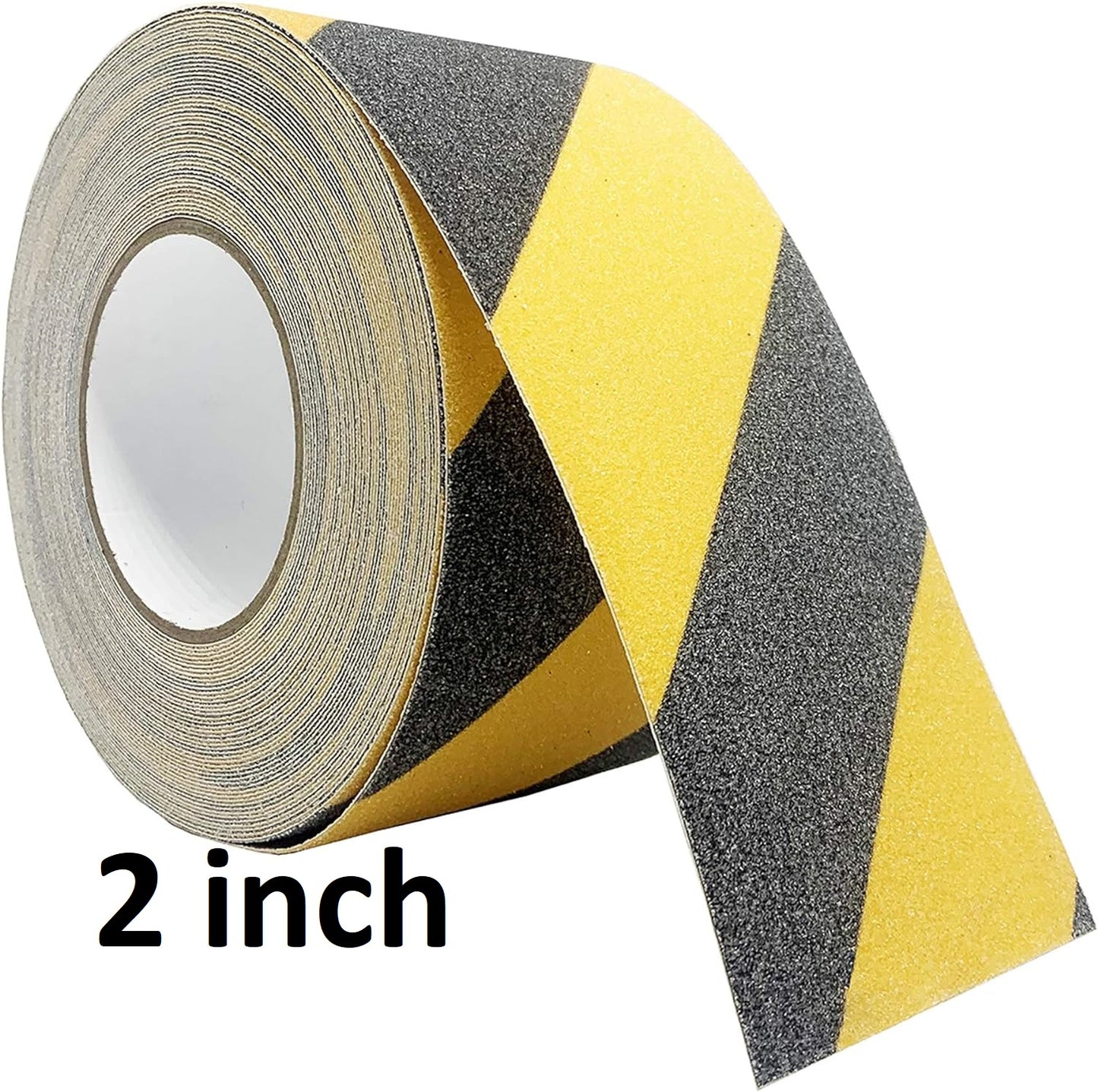 Anti Slip Safety Floor Tape, Heavy Duty Waterproof Grip Tape for Outdoor Stairs Steps Skateboards, Non Slip Tape Caution Black and Yellow 2 Inch