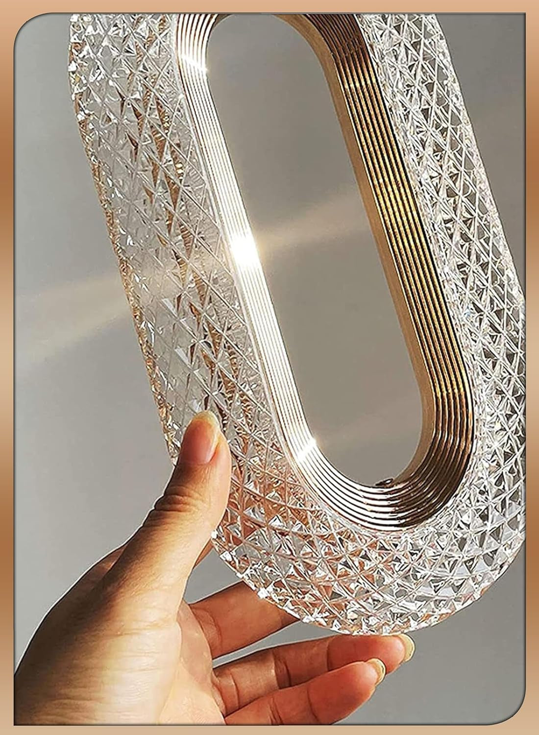 RECTANGLE SHAPE USB RECHARGEABLE CRYSTAL LAMP