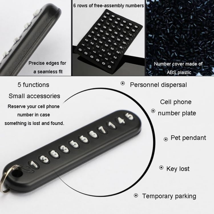 Anti-Lost Car Keychains With Phone Number Tag Metal Keychain