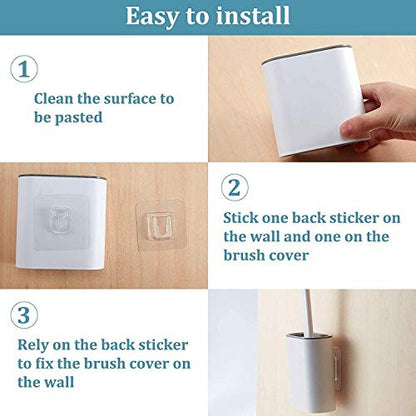 Silicone Toilet Brush with Holder Set - Brush for Deep Cleaning