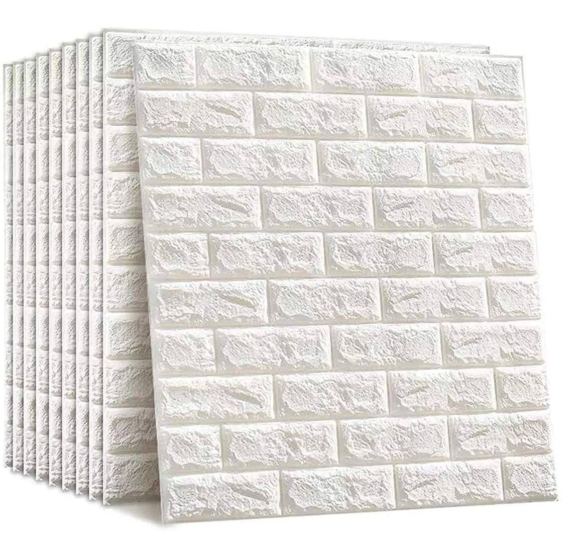 3D White Brick Texture Wallpaper (70x77 Cm)