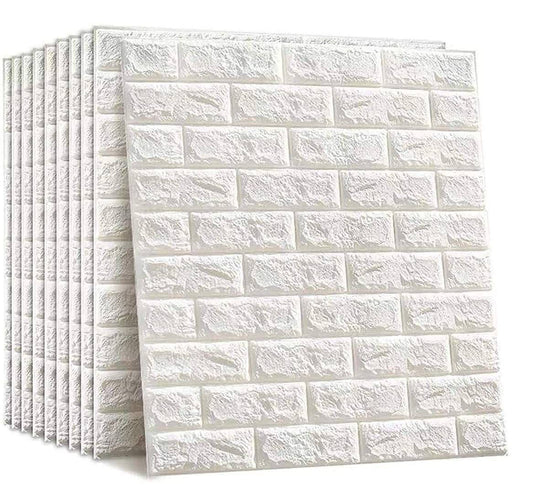 3D White Brick Texture Wallpaper (70x77 Cm)