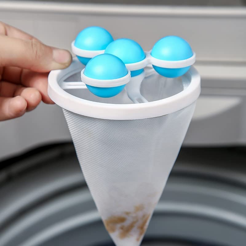 Washing Machine Floating Lint Mesh Bag Net Hair Filter Remover Net Pouch Hair Catcher Lint Catcher Laundry Ball Floating Pet Fur Lint Hair Catcher Household Reusable