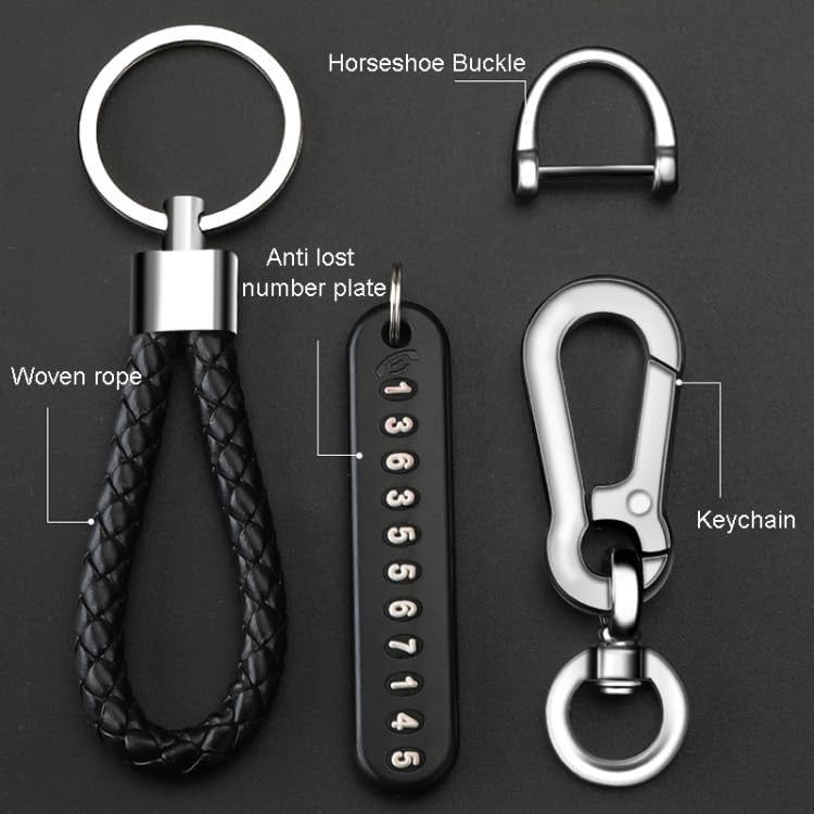 Anti-Lost Car Keychains With Phone Number Tag Metal Keychain