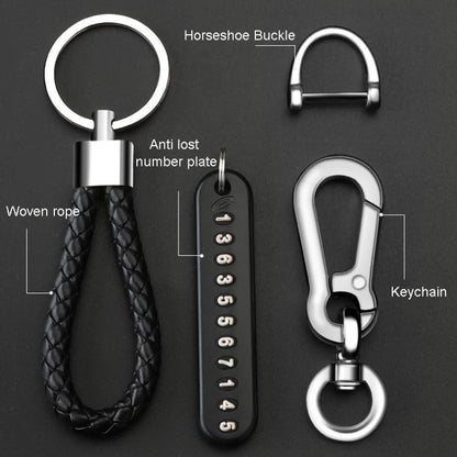Anti-Lost Car Keychains With Phone Number Tag Metal Keychain