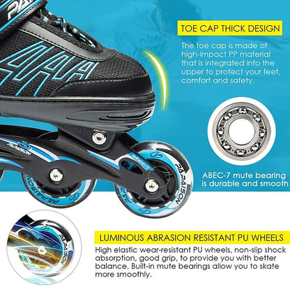 Skating Shoes Inline Skates Light Up Wheels LED Flashing Roller Skates