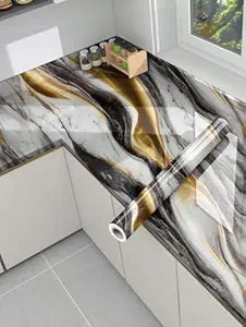 Premium Wall Stickers DIY Vinly Wallpaper (Black Gold)