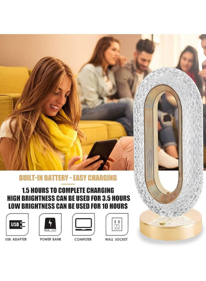 RECTANGLE SHAPE USB RECHARGEABLE CRYSTAL LAMP