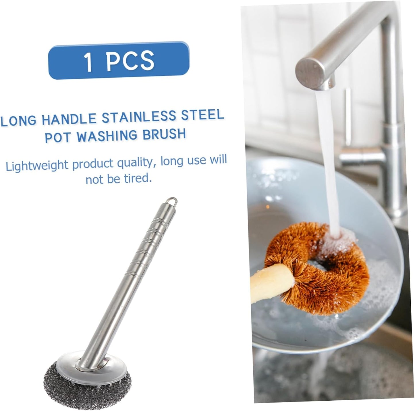 1 Piece Steel Ball Brush Dish Cleaner Wok Cleaning Brush