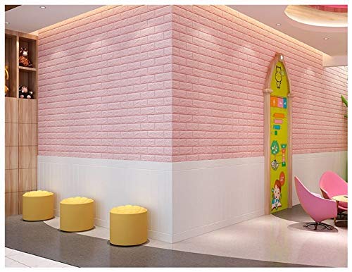 3D Pink Brick Texture Wallpaper (70x77cm)