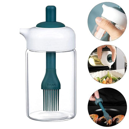 HOMEGURU 2 IN 1 OIL DISPENSER JAR WITH OIL BRUSH