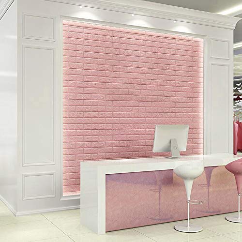 3D Pink Brick Texture Wallpaper (70x77cm)