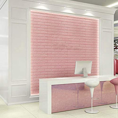 3D Pink Brick Texture Wallpaper (70x77cm)