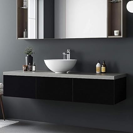 Black Plain Marble Stickers Wallpaper (200cm x 60cm)