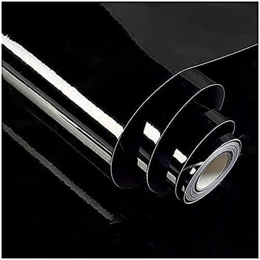 Black Plain Marble Stickers Wallpaper (200cm x 60cm)