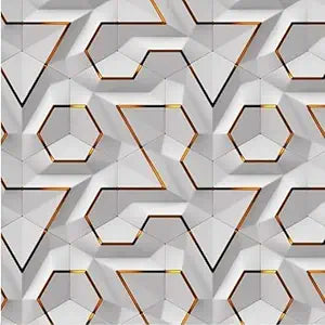 New PVC Self-Adhesive Wallpaper DIY Wall Stickers(DARK GOLD GEOMETRIC WALLPAPER) 45*500 cm 5 metter