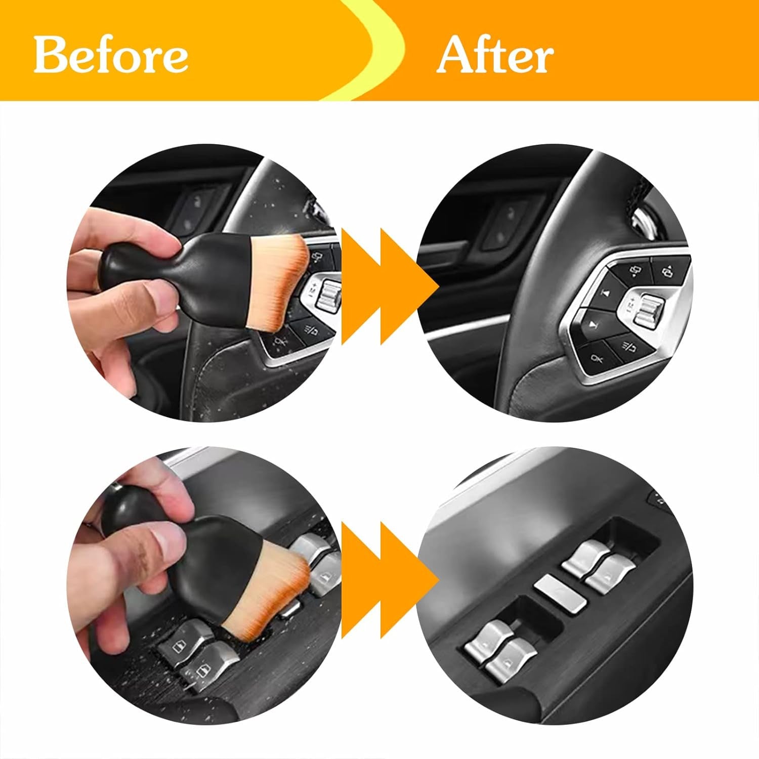 Car Interior Detailing Brush,Soft Bristle Cleaning Car Brush
