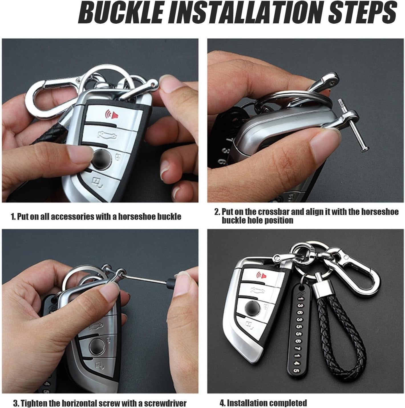 Anti-Lost Car Keychains With Phone Number Tag Metal Keychain