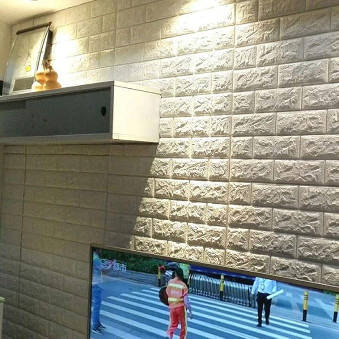 3D White Brick Texture Wallpaper (70x77 Cm)