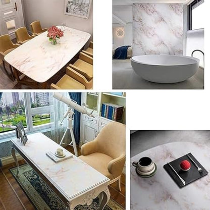 Orange Marble Stickers Wallpaper for Furniture Kitchen (200cm x 60cm)