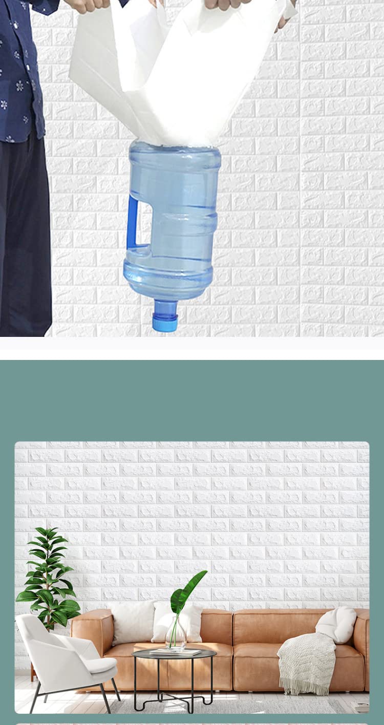 3D White Brick Texture Wallpaper (70x77 Cm)