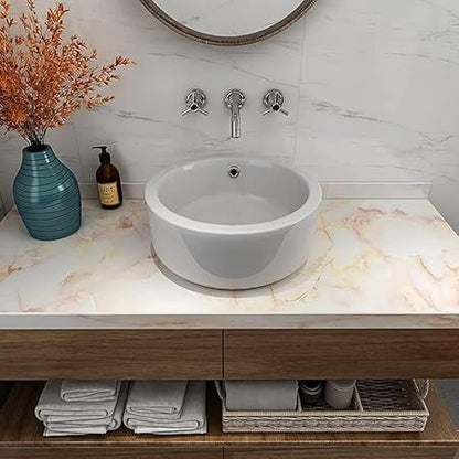 Orange Marble Stickers Wallpaper for Furniture Kitchen (200cm x 60cm)