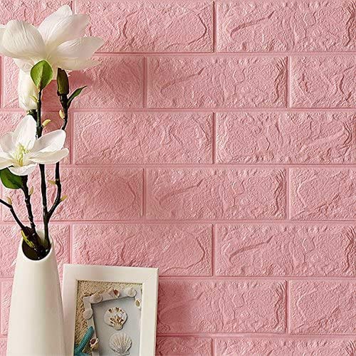 3D Pink Brick Texture Wallpaper (70x77cm)