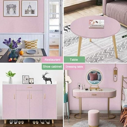 Marble Self Adhesive Design WallPaper(45X500 CM) (Pink Flower)