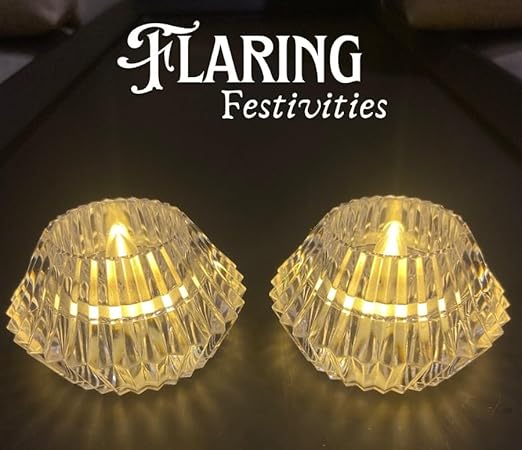 Crystal Diamond Diya Candle Light for Diwali, Home Décor, Festival Decoration