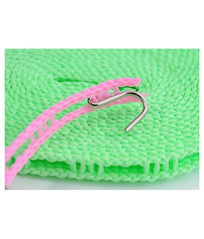 Homeguru Cloth Line Windproof Anti-Slip Clothes Drying Nylon Rope with Hooks