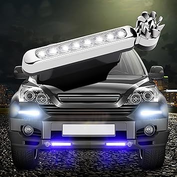 Waterproof 8 LED Wind Energy Powered Car Exterior Daytime Fog Light