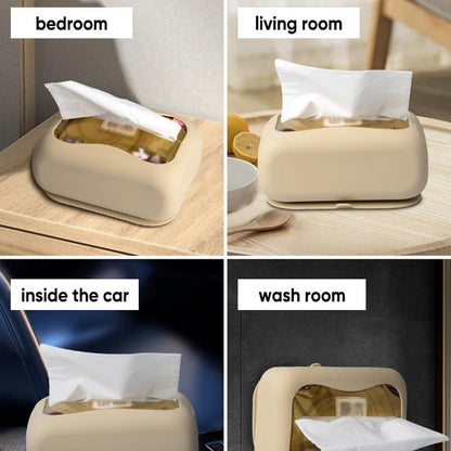Silicone Suction Cup Tissue Box, Wet Wipes Portable Tissue Holder