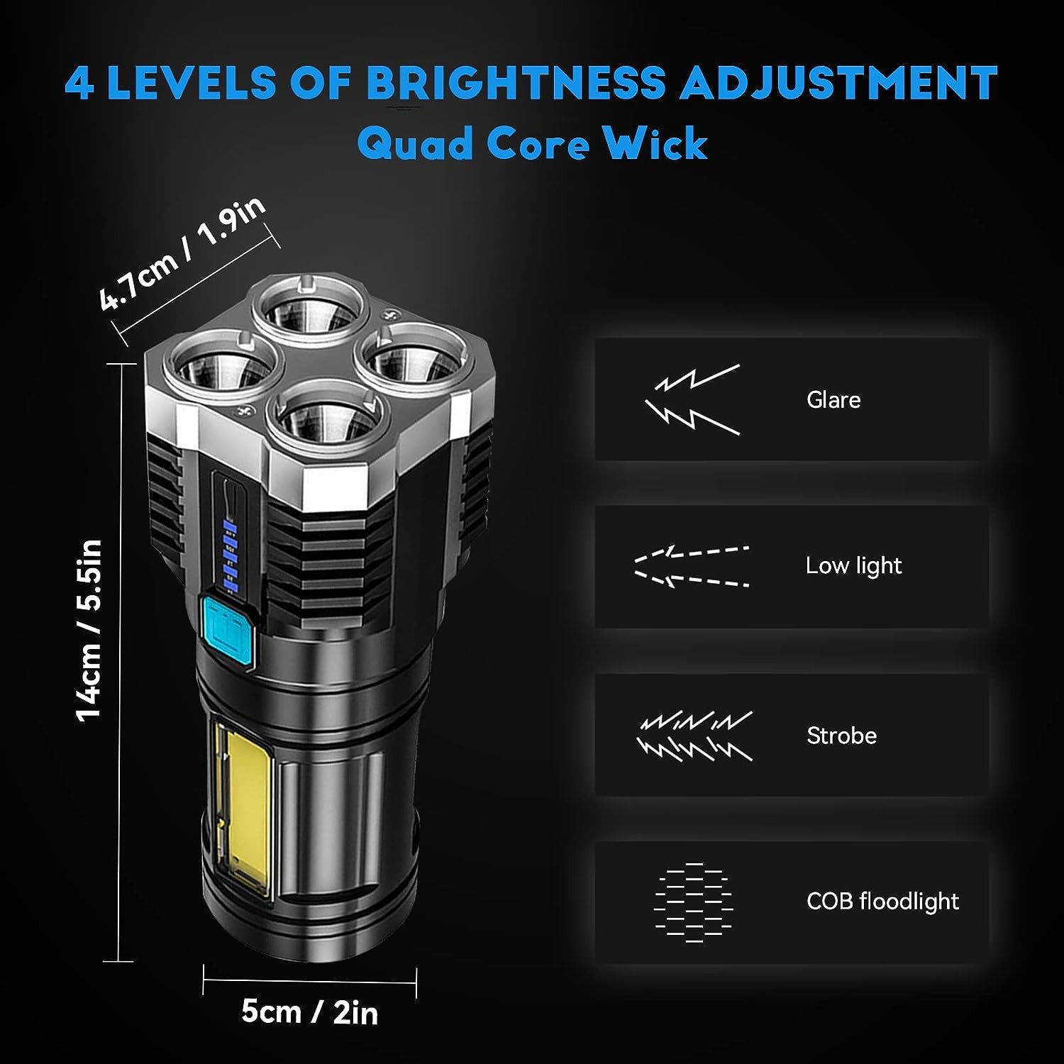 4 Core Super Bright Flashlight