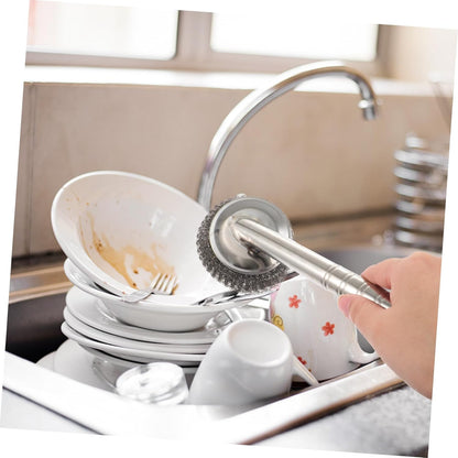 1 Piece Steel Ball Brush Dish Cleaner Wok Cleaning Brush