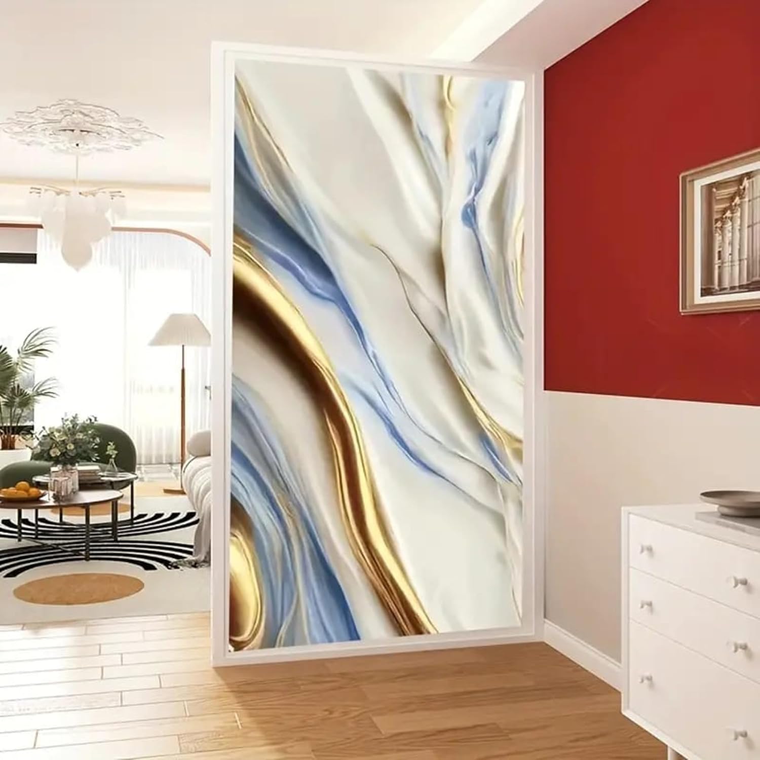 Blue Golden Marble Wallpaper